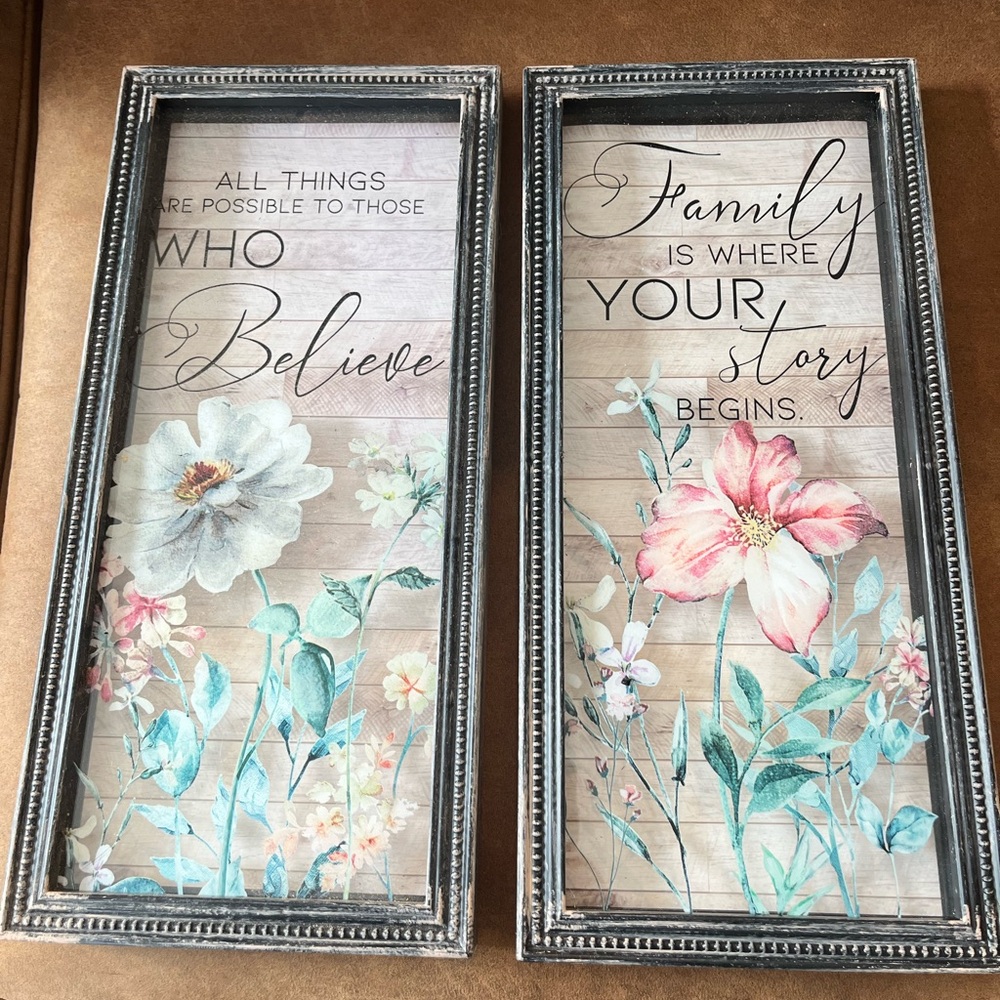 Floral Inspirational Wall Art Set